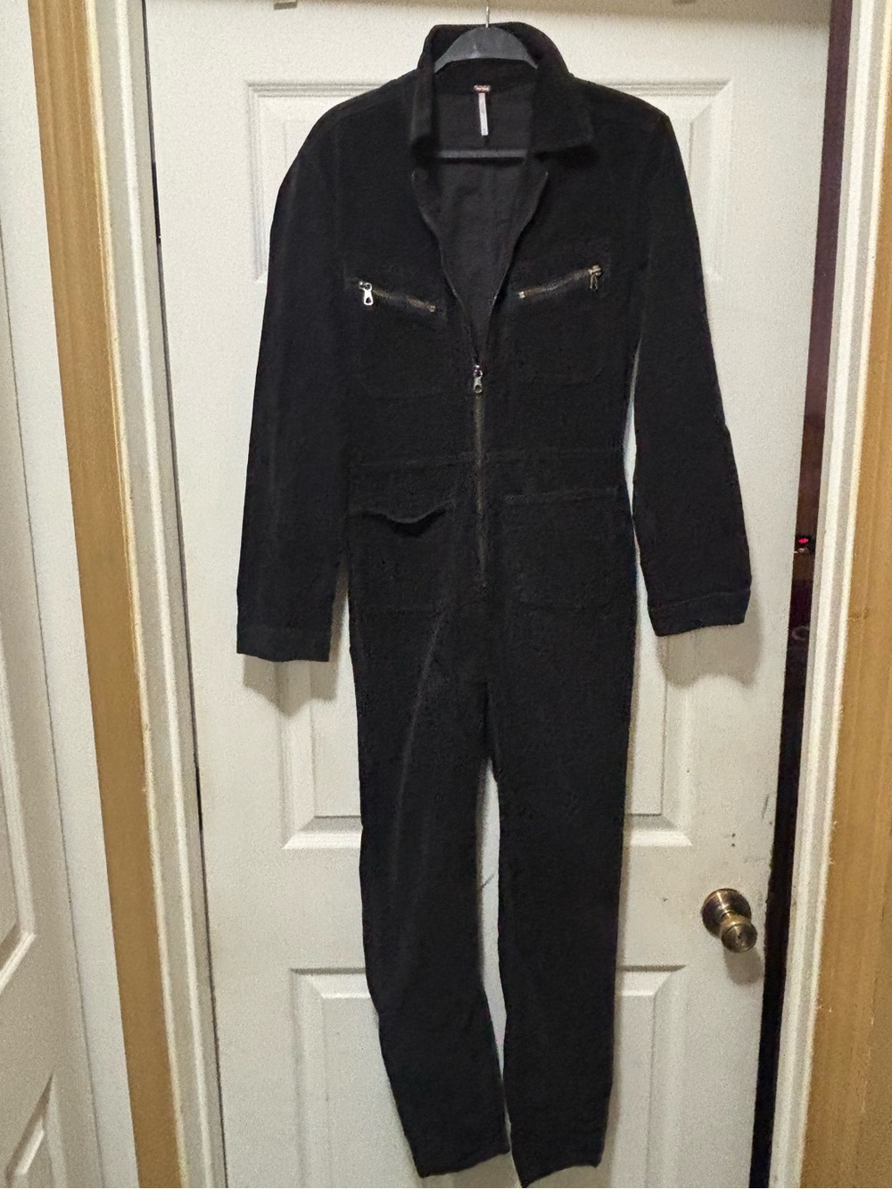 Free People Black corduroy jumpsuit